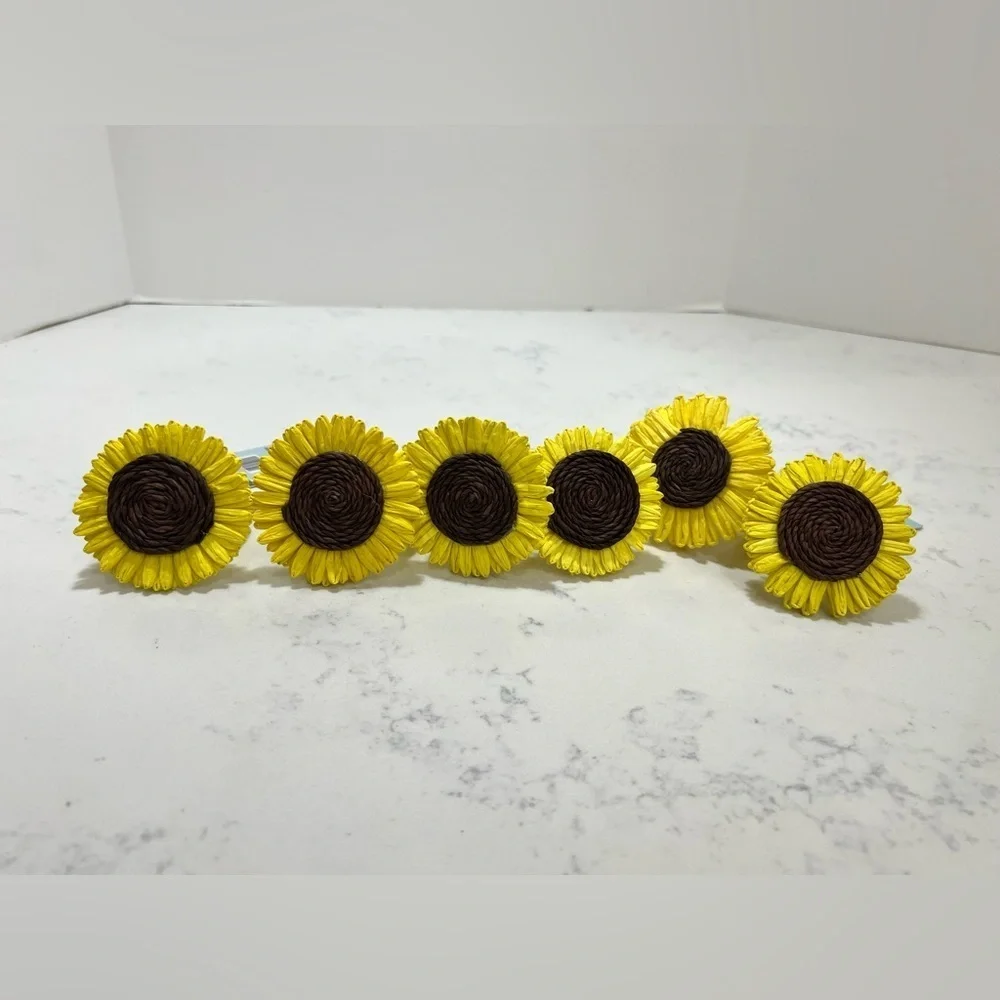 Sunflower Napkin Rings set 6